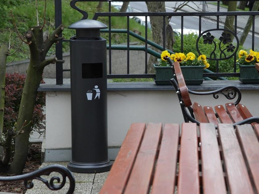 STUDIO T Урна для мусора стальная с крышкой с пепельницей для улицы  1609009  - Вид №1