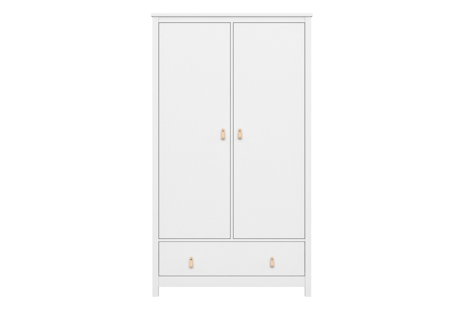 Шкаф распашной белый с 2 дверцами и ящиком Wood ELLIPSE ELLIPSE WOOD 00-3951342 Белый Santreyd  - Вид №1