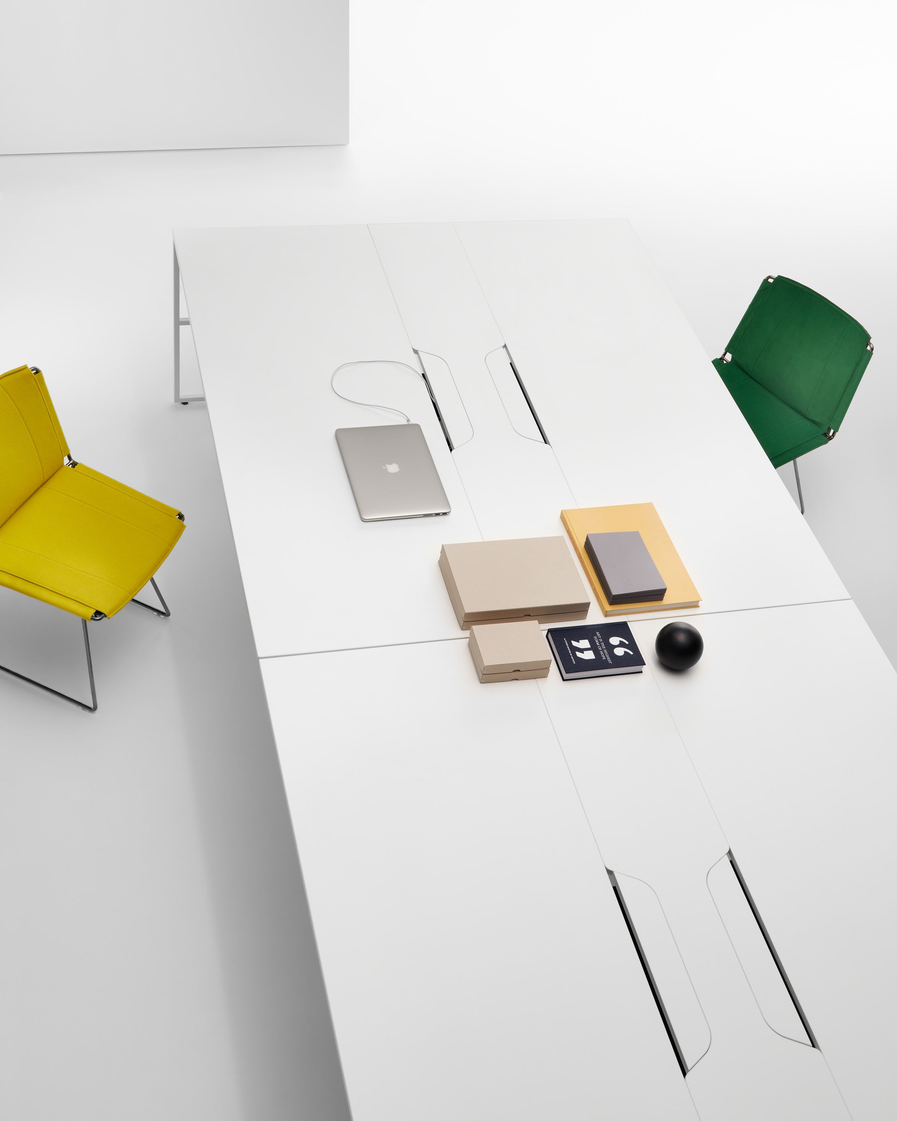 Многосторонний прямоугольный стол из меламинированной стали с системой кабельных втулок MDF Italia 20.VENTI ARCH-00108268 - Вид №3