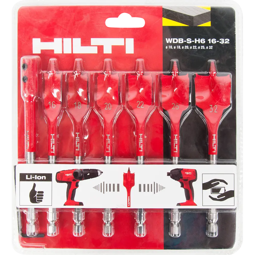 Набор перьевых сверл Hilti WDB-S-H6, 16-32 мм 82232001 STLM-2120419  - Вид №3