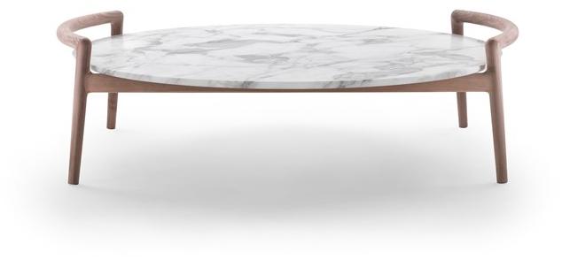 Flexform Круглый деревянный журнальный столик с мраморной столешницей sun-id-1346917 - Вид №2