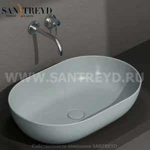 B6O60BL Накладная раковина на столешницу  овальная Ceramica Globo T-EDGE