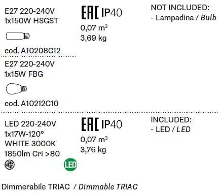 Стеклянный потолочный светильник Fabbian Lumi Poga ARCH-00031656 - Вид №3