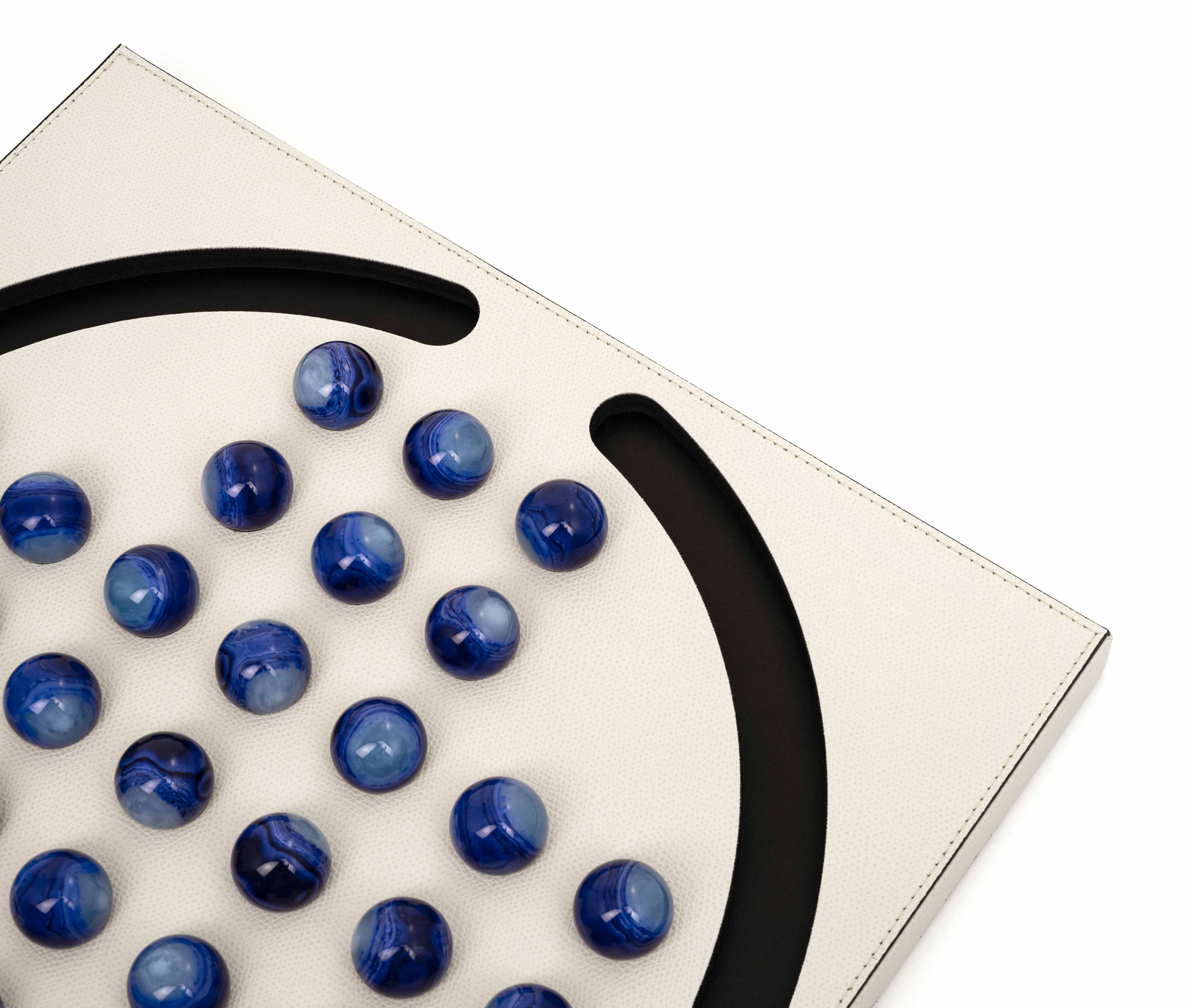 Пасьянс «Колышек» с синими пешками - 39X39XH2,5 см / зернистая кожа_лимон Pinetti 00.1033.029.095 - Вид №4