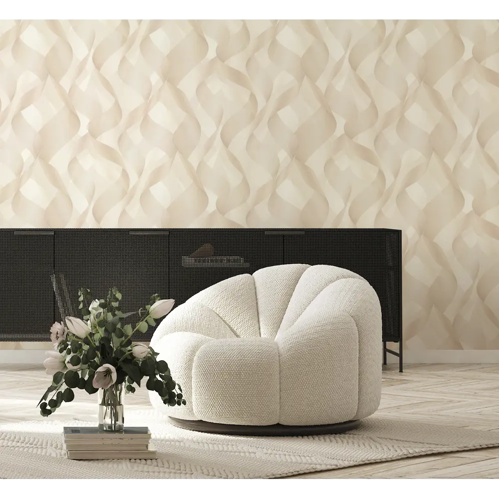 Обои флизелиновые Артекс Волна бежевые 1.06 м 10801-02 STLM-2009900 - Вид №3