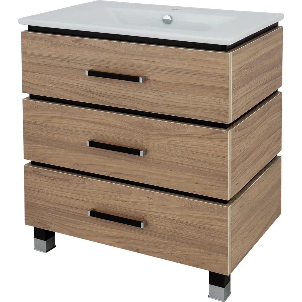 Тумба под раковину напольная «Торонто» 75 см, цвет швейцарский вяз SANFLOR STLM-2194358 - Вид №1