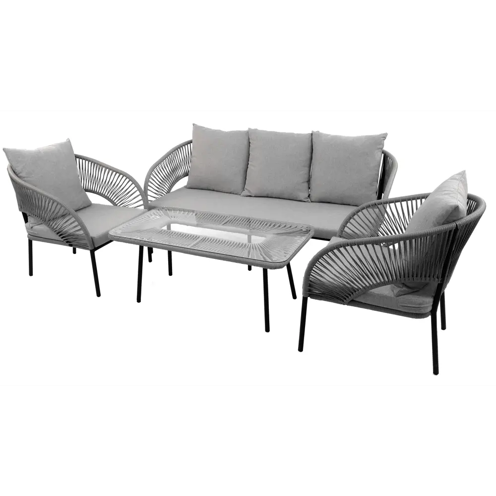 Santreyd Luna: садовый комплект с диваном, креслами и стеклянным столом 89351760 STLM-0955117 - Вид №1