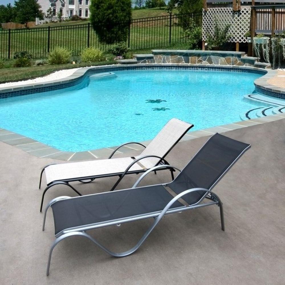 Шезлонг-лежак бежевый "Рио-Люкс" Beige AFINA  130445 Бежевый  - Вид №3