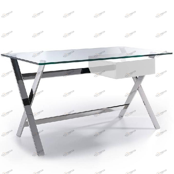 Письменный стол с ящиком стеклянный Angel Cerda от Angel Cerda ANGEL CERDA  147522 Прозрачный;хром 