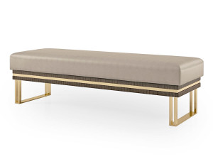 Кожаная мягкая скамья