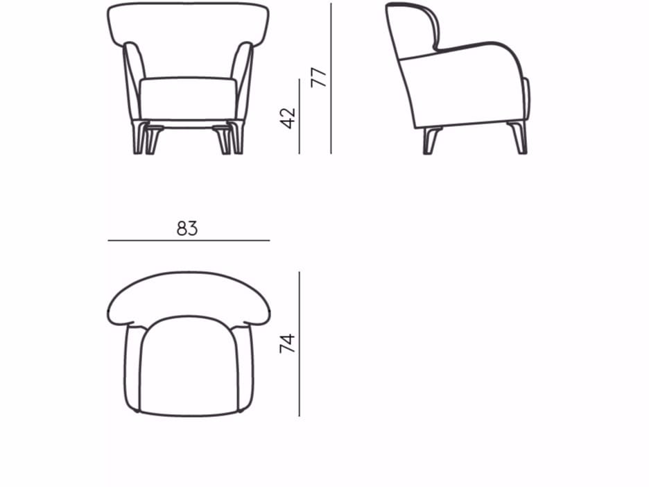 Тканевое кресло с подлокотниками DE PADOVA ALBERETA ARCH-00025887 - Вид №1