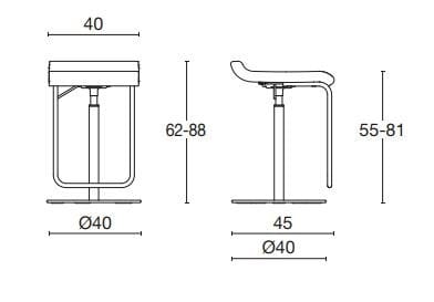 Регулируемый по высоте тканевый стул с подставкой для ног Diemme PRINCE ARCH-00148205 - Вид №4