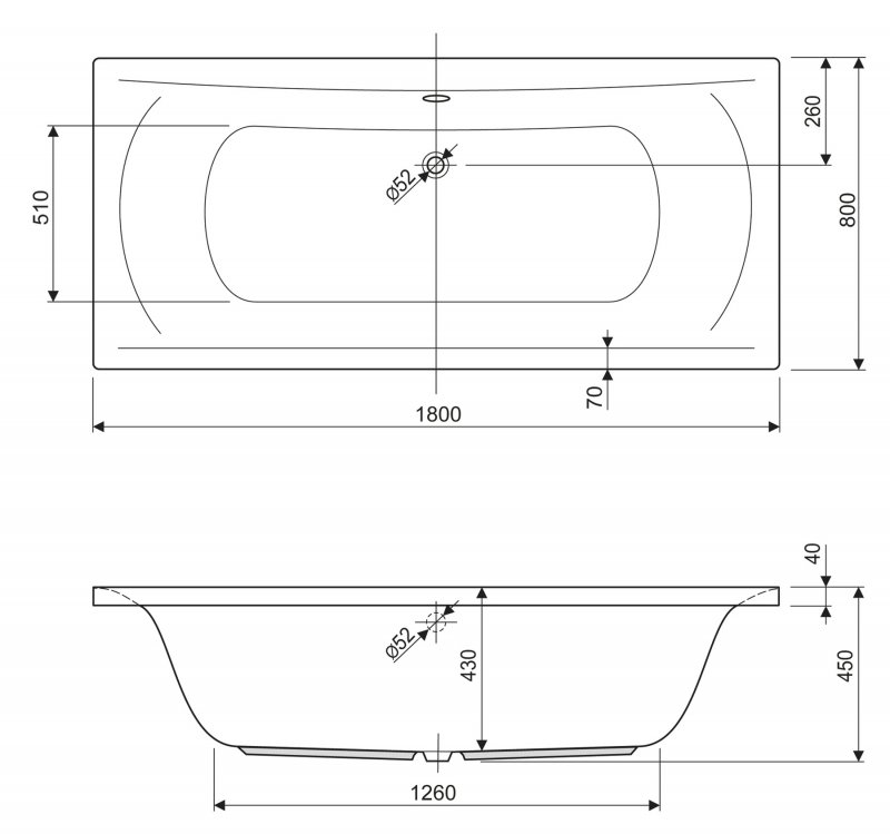 Акриловая ванна CEZARES ARENA-180-80-45  - Вид №3