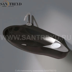 L235T0R1V4..104 Подвесная раковина настенная овальная A. e T. Italia SPOT черная