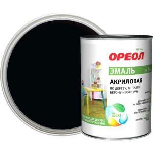 Эмаль акриловая Ореол глянцевая цвет черный 0.9 кг 84439799 STLM-2006200