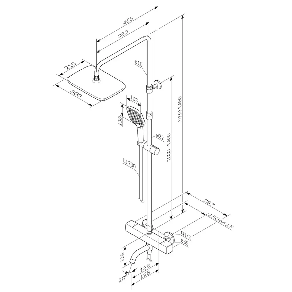 Душевая система AM.PM Flash с термостатом и 3 режимами подачи воды 89346523 STLM-0988796 - Вид №14