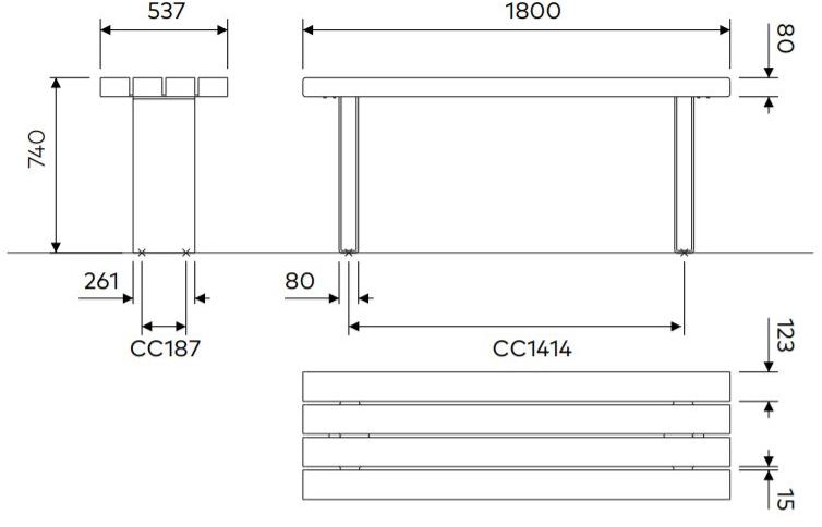 VESTRE Прямоугольный стол для общественных мест из стали и дерева Kong sun-id-1457531 - Вид №3
