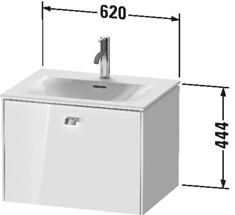 BR421004949 Brioso Тумбочка подвесная Графит матовый, декор Duravit - Вид №1
