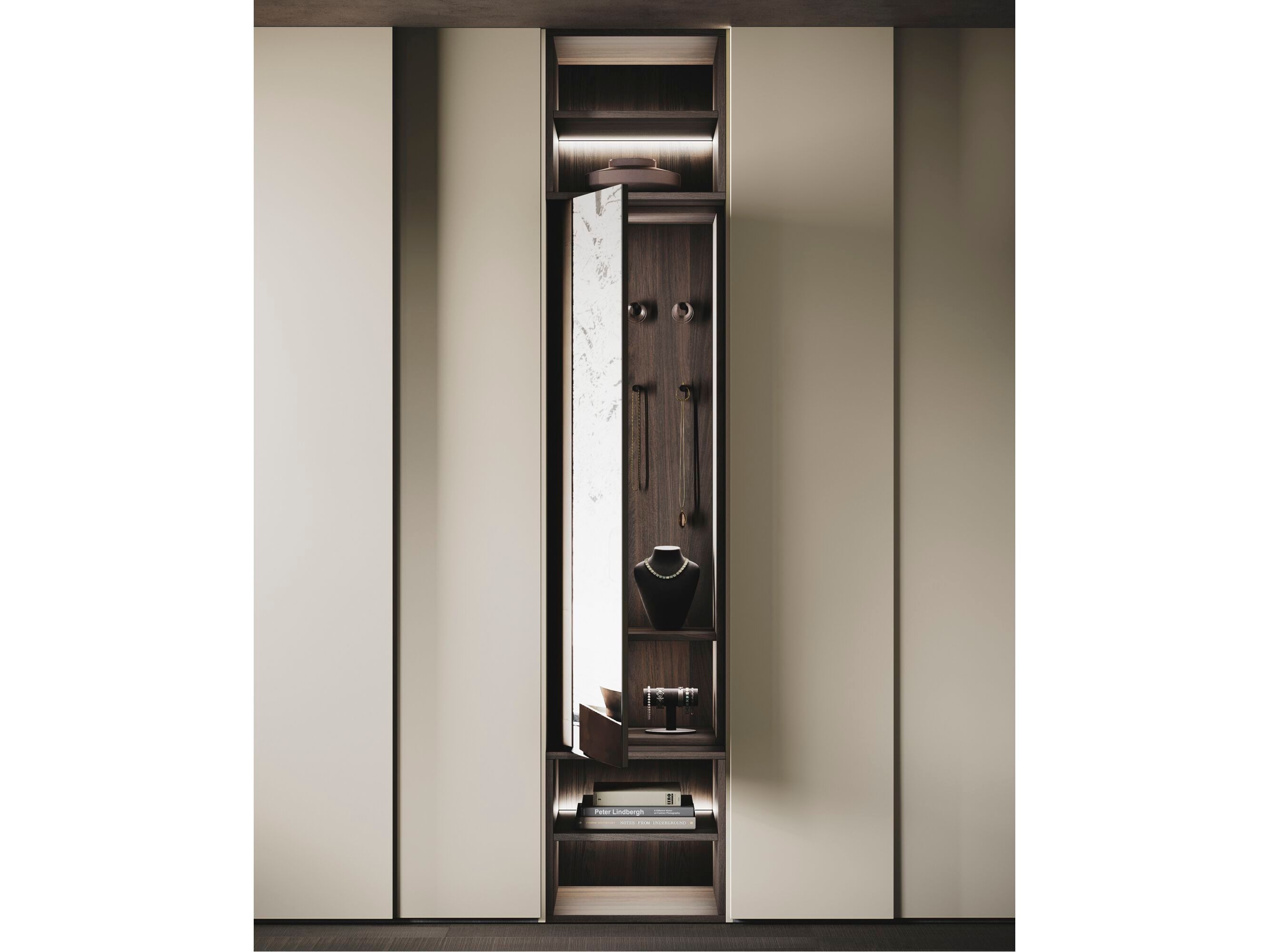 Модульный шкаф с зеркалом на заказ Guzzini & Fontana WAVE ARCH-00048736