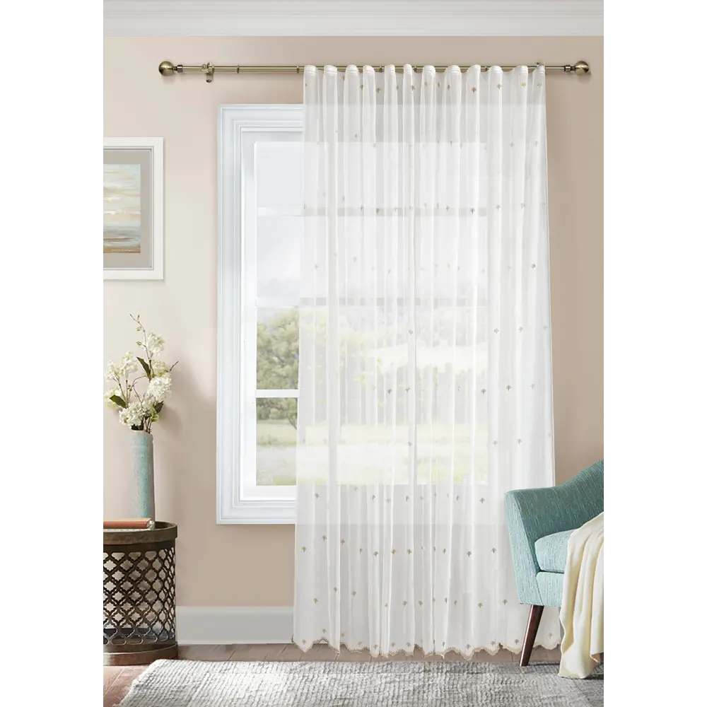 Тюль на ленте Лика 300x280 см цвет бело-розовый MIAMOZA STLM-2042523 - Вид №4