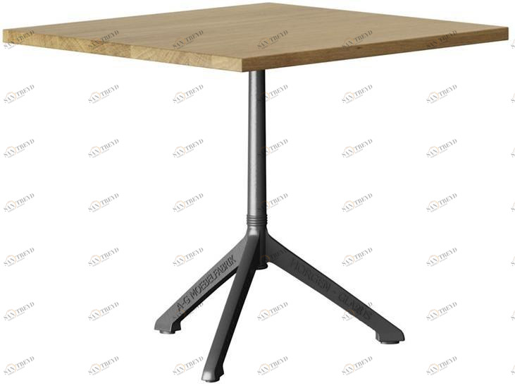 horgenglarus Квадратный обеденный стол из массива дерева с основанием 3 звезды  T-1006q 