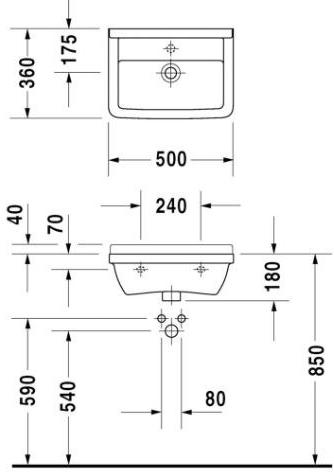 Подвесная раковина настенная овальная Duravit Starck 3 белая sun-id-1354023 - Вид №1