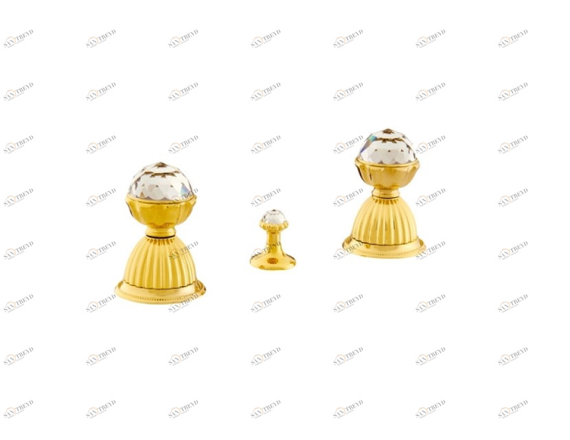 033222.000.52 Биде с тремя отверстиями и кристаллами сваровски Хром и золото 24К Mestre Artica