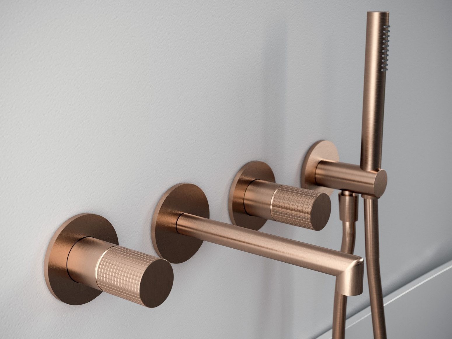 Однорычажный латунный смеситель для ванны с ручным душем Rubinetterie Treemme T30 ARCH-00032600 - Вид №1