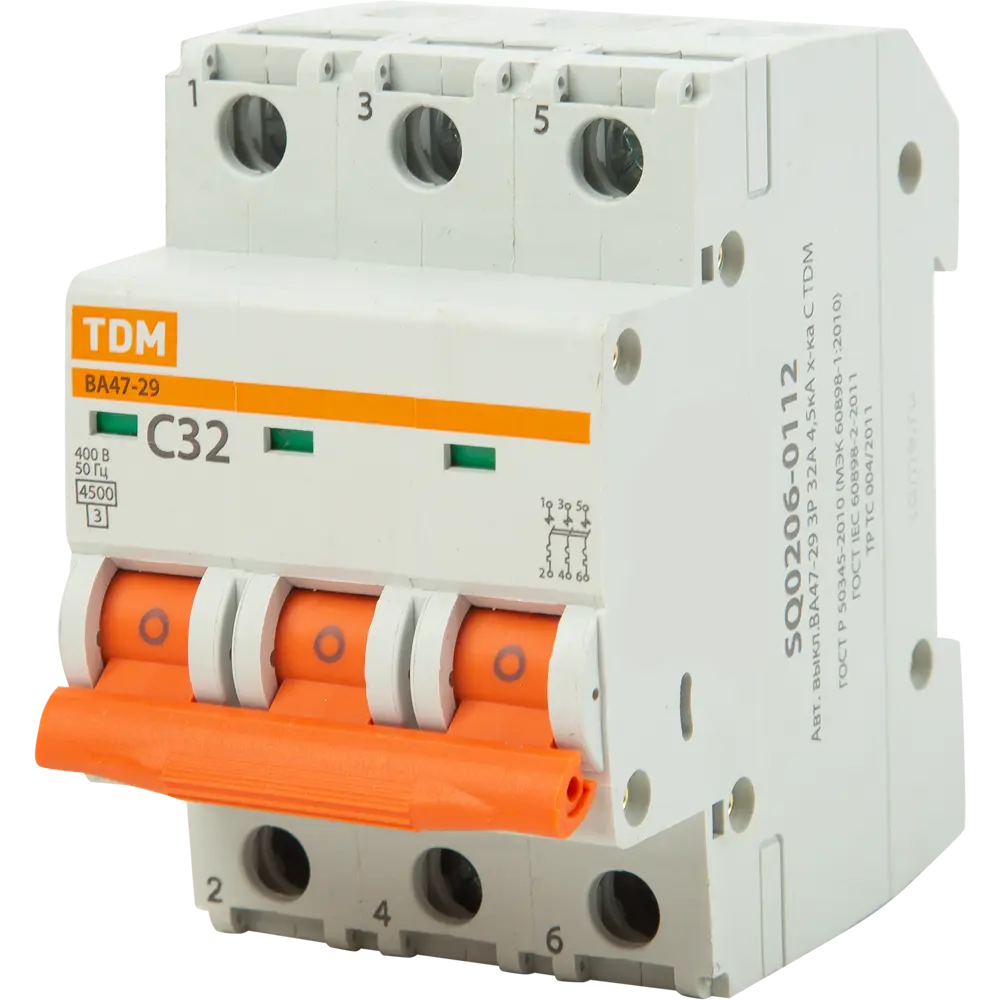 Автоматический выключатель TDM Electric ВА47-29 3P на 32А 84399525 STLM-0049298