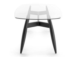 Прямоугольный стол из дерева и стекла