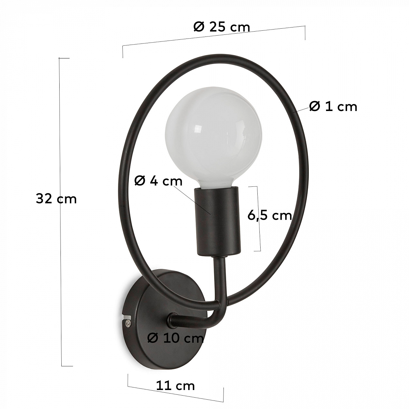 069715 Настенный светильник черный La Forma Rohme  - Вид №1