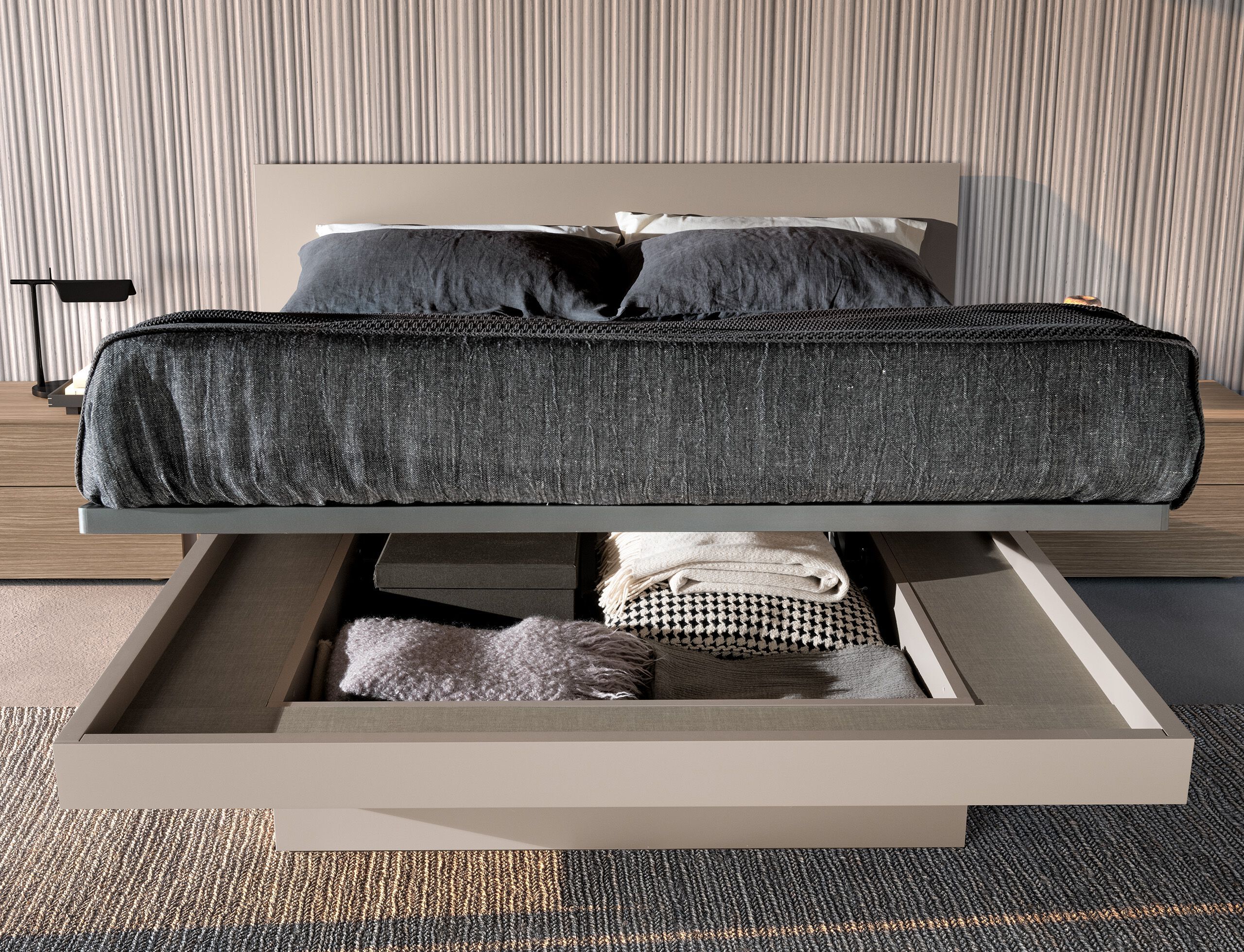 Деревянная кровать для хранения со встроенным освещением Adok SIRIO - BEAUTY ARCH-00047692