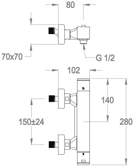 Fir Italia Смеситель для душа на 2 отверстия Daily 44 4433912 - Вид №1