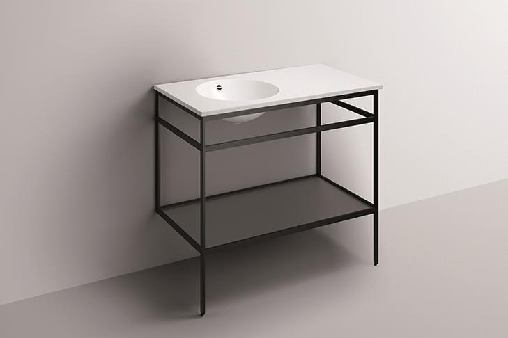 5273000000 Умывальник с тумбой, wp.wf20.3, белая, proshield, порошковая краска, матовый черный Alape WF-Serie (Work.Frame) 