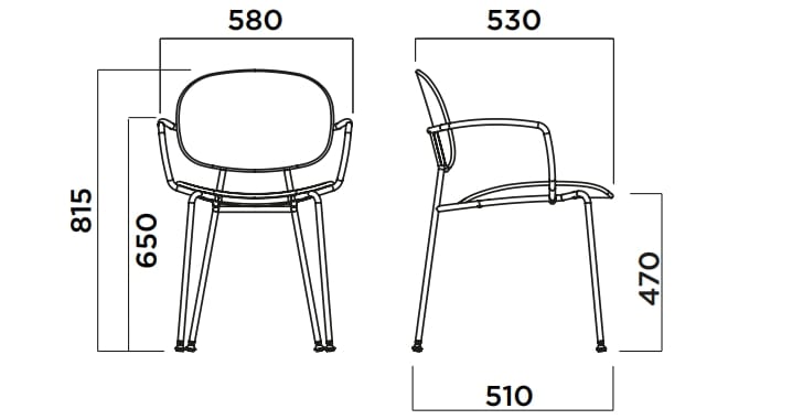 Стальной и деревянный стул с подлокотниками Infiniti круглый ARCH-00059699 - Вид №3