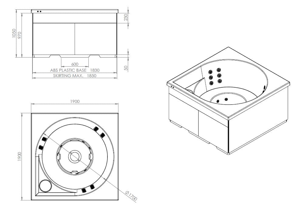 Открытый джакузи акриловые мини-бассейн Drop VUOLLE COMPACT ARCH-00047775 - Вид №6