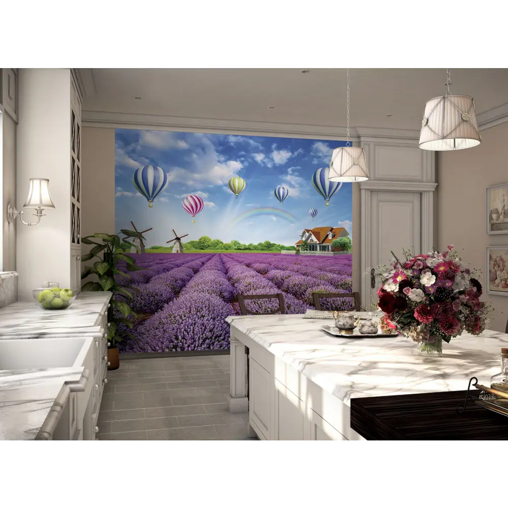 Фотообои «Лавандовое поле» 3D флизелиновые 300х270 см L12-964 FBRUSH 3D FLIZART STLM-2149950 - Вид №1