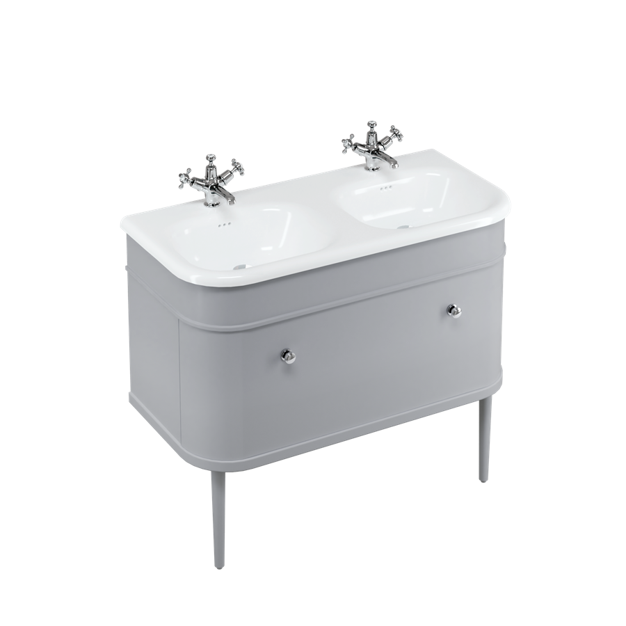 Burlington Chalfont Chalfont 1000мм Тумбочка с одним ящиком - Классический серый без ног (настенный) CH100G  - Вид №1