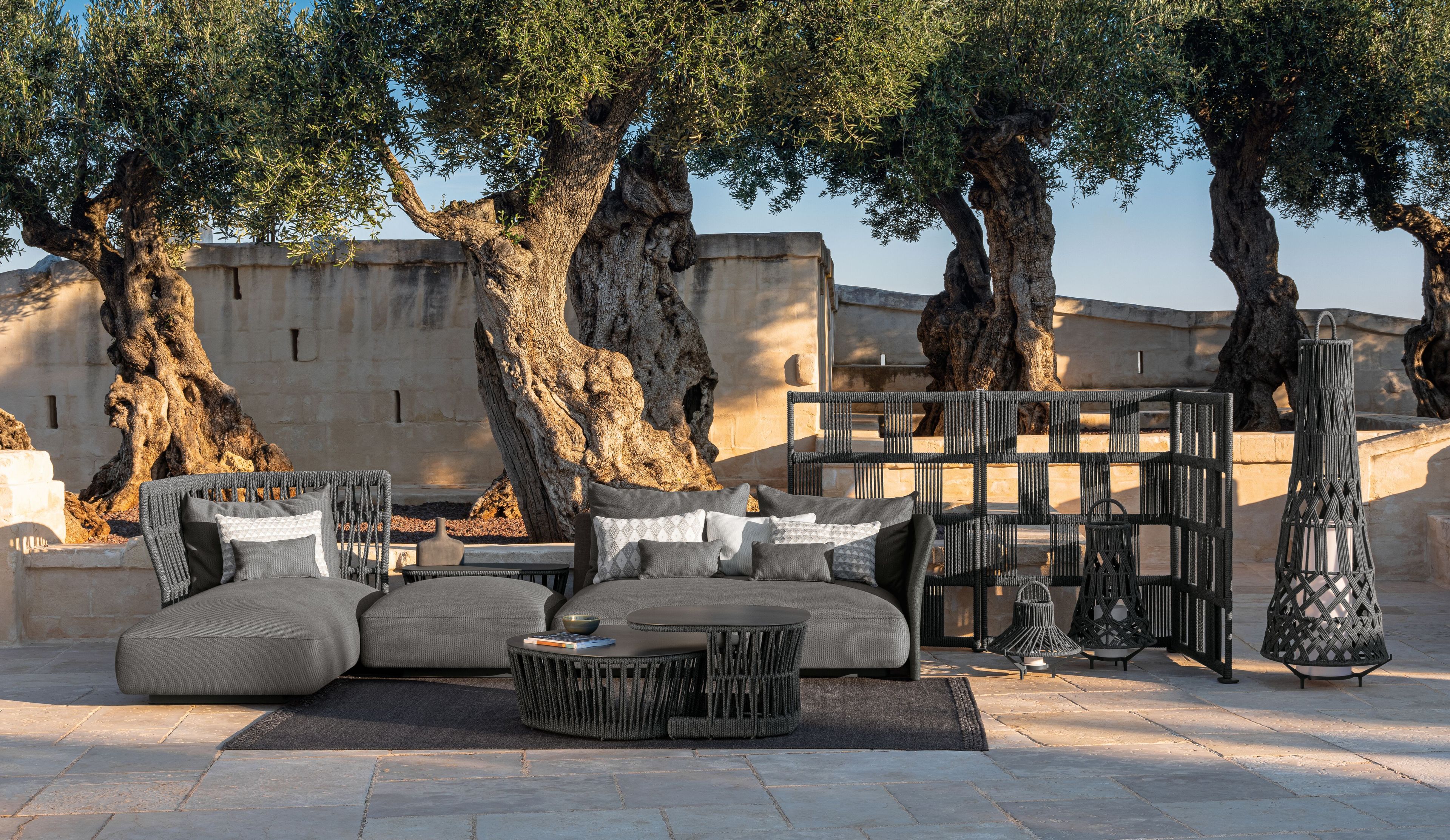 Секционный садовый диван из ткани и веревки Talenti ARCH-00118279 - Вид №9