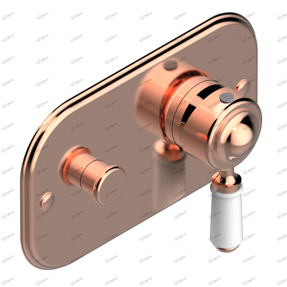 G29-6550B Внешняя часть смесителя для душа однорычажного встраиваемого в стену с переключателем 6550 Thg-paris Charleston Розовое золото G29 6550B CAT.F
