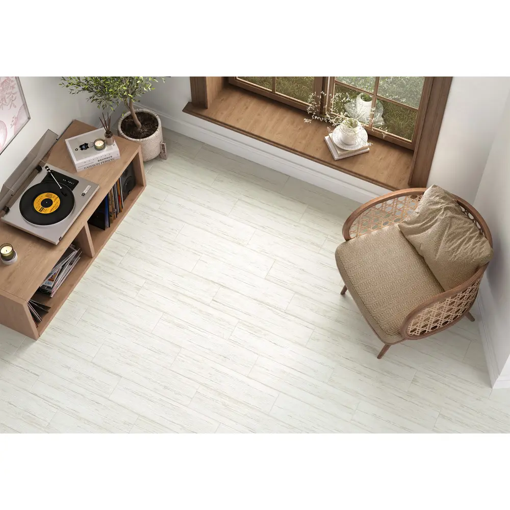 Глазурованный керамогранит Alma Ceramica Timber 07 15.1x60.2 см 1.82 м² матовый цвет белый 89458853 STLM-2153822