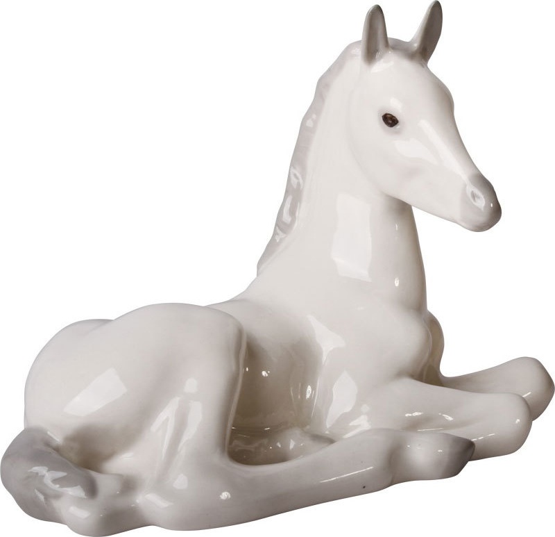 82152 Императорский фарфоровый завод Скульптура "Жеребёнок лежащий" Фарфор твердый 