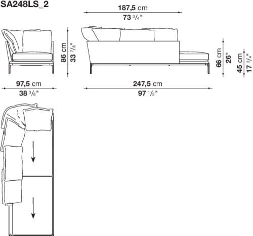 Угловой диван из ткани B&B Italia Атолл ARCH-00091854 - Вид №30