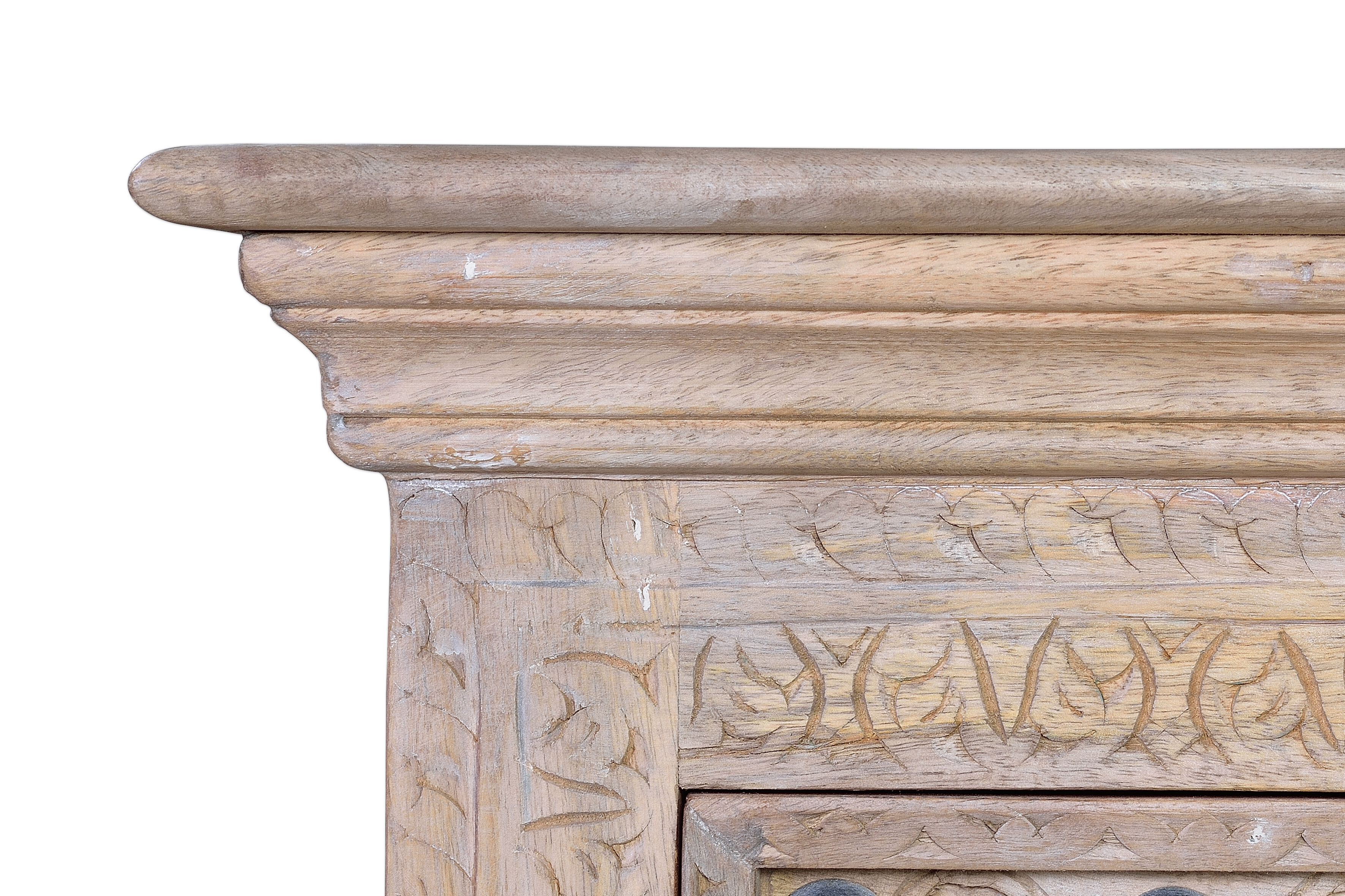 Прямоугольная тумбочка из манго с ящиками Giner y Colomer Bakhra Natural ARCH-00032008 - Вид №4