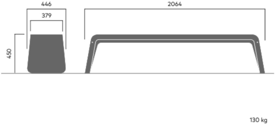 VESTRE Бетонная скамья без спинки Kyoto sun-id-1401643 - Вид №4
