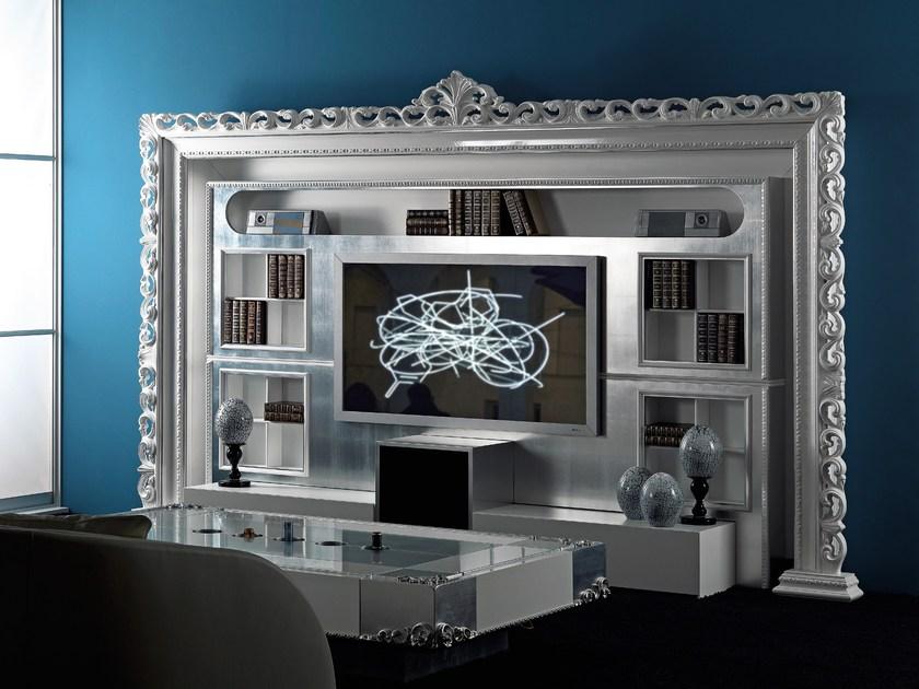 Vismara Design Оборудованная лакированная стена с тумбой под телевизор Classic sun-id-1379132 - Вид №12