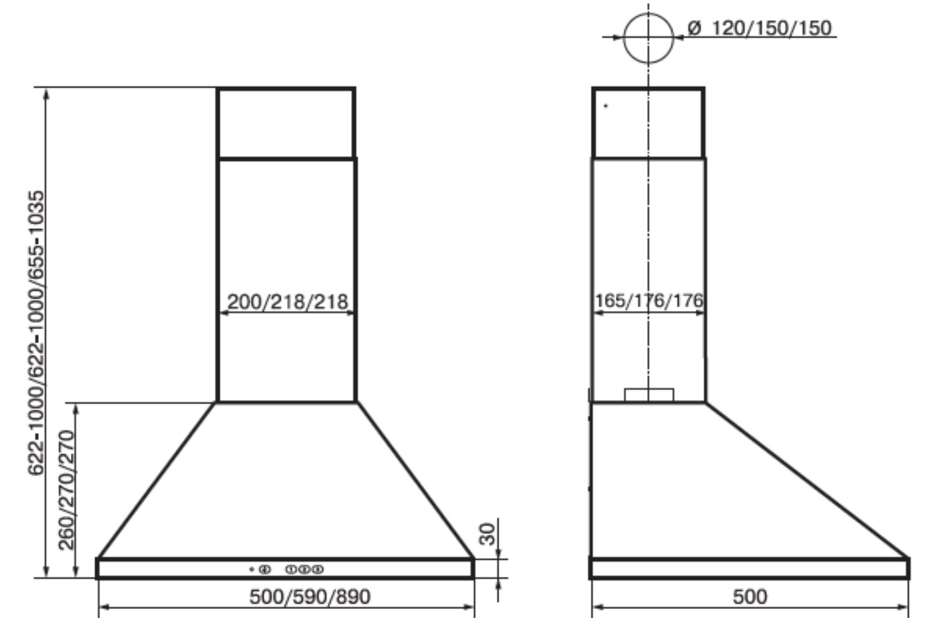 9001525 Вытяжка каминная ELIKOR Вента 90П-650-К3Д бежевый STDN-0067551 - Вид №1