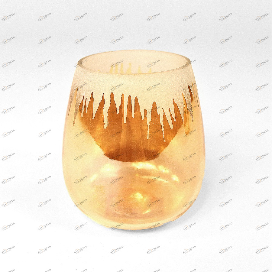Подсвечник стеклянный H 7 см золотой EnjoyMe ENJOYME  253071 Золото 