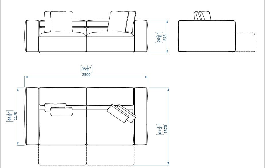 3-местный тканевый диван Casa Magna Essence ARCH-00101125 - Вид №4