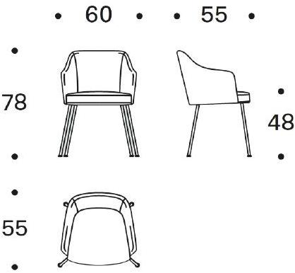 Saba Italia Стул с обивкой и подлокотниками Isabelle sun-id-1442868 - Вид №3